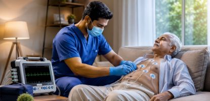 ECG heart test at home doorstep service by trained healthcare professional