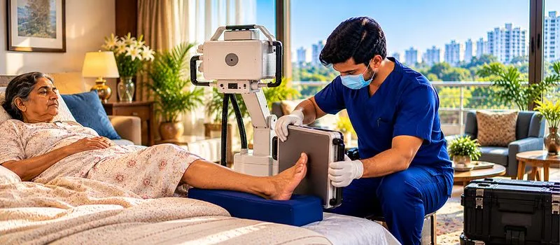 Foot X-Ray at home in Gachibowli for bedridden patients