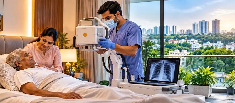 X-Ray at home in Jubilee Hills for bedridden patients